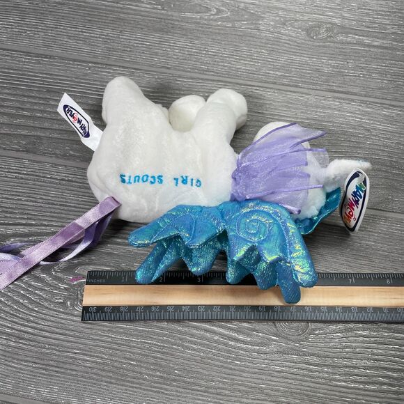 Vintage 2000 Mary Meyer White Pegasus Beanbag Plush Girl Scouts Flying Up New - Picture 12 of 12